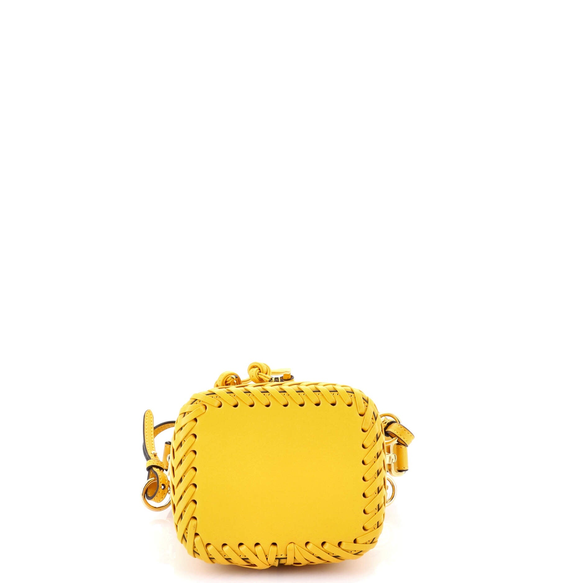 Mon Tresor Bucket Bag Leather with Whipstitch Detail Mini
