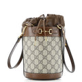 Horsebit 1955 Bucket Bag GG Coated Canvas with Leather Small