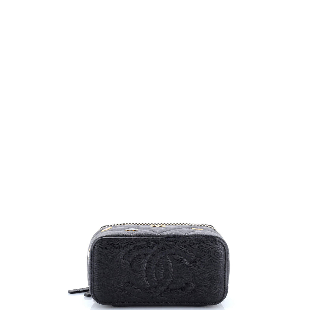 Coco Casino Vanity Case with Chain Quilted Caviar Small