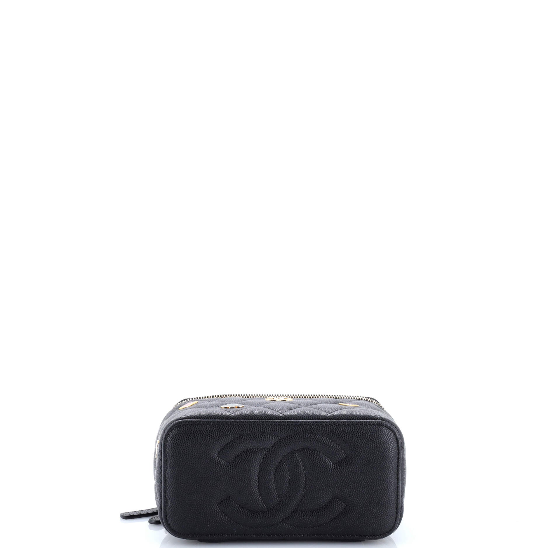 Coco Casino Vanity Case with Chain Quilted Caviar Small