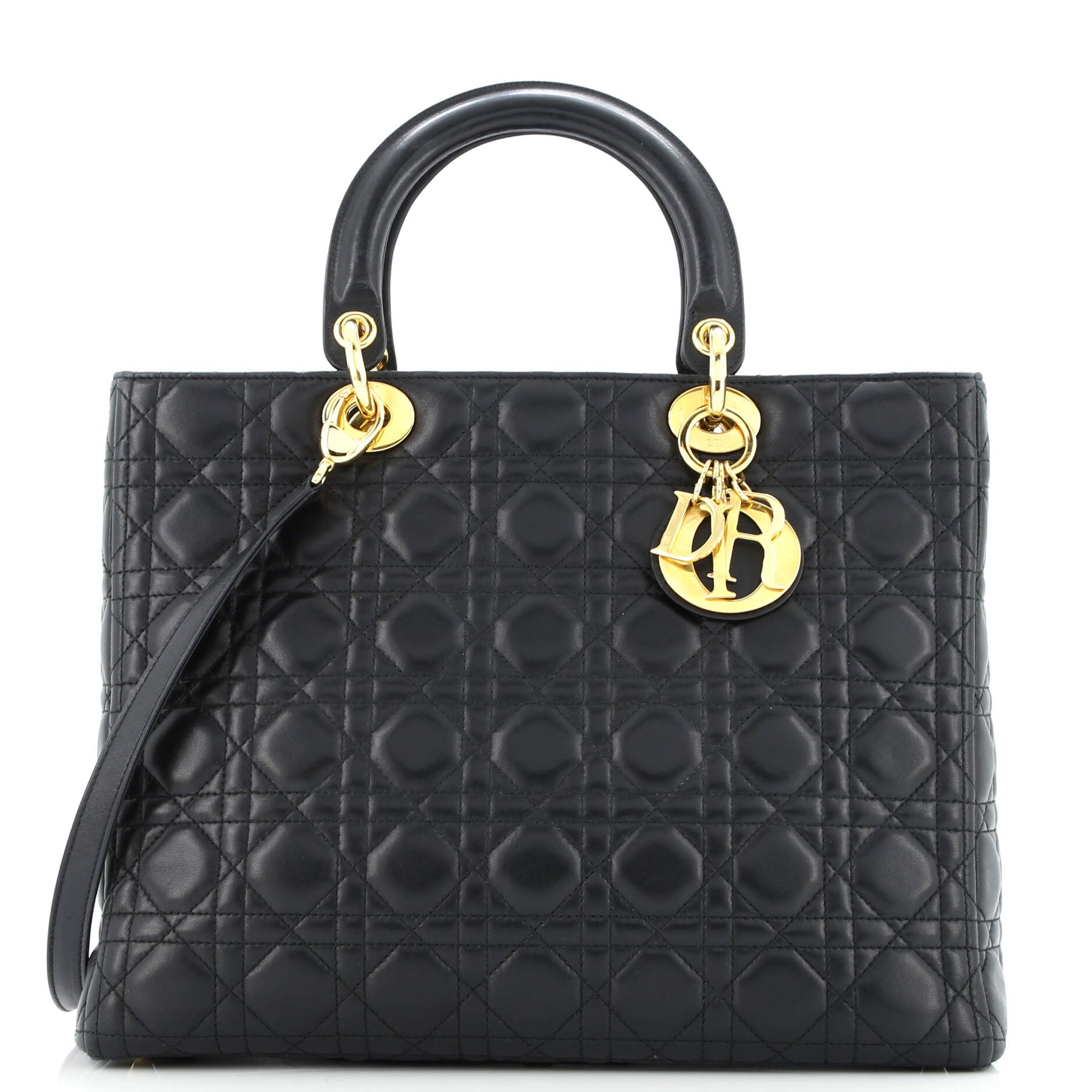 Vintage Lady Dior Bag Cannage Quilt Lambskin Large