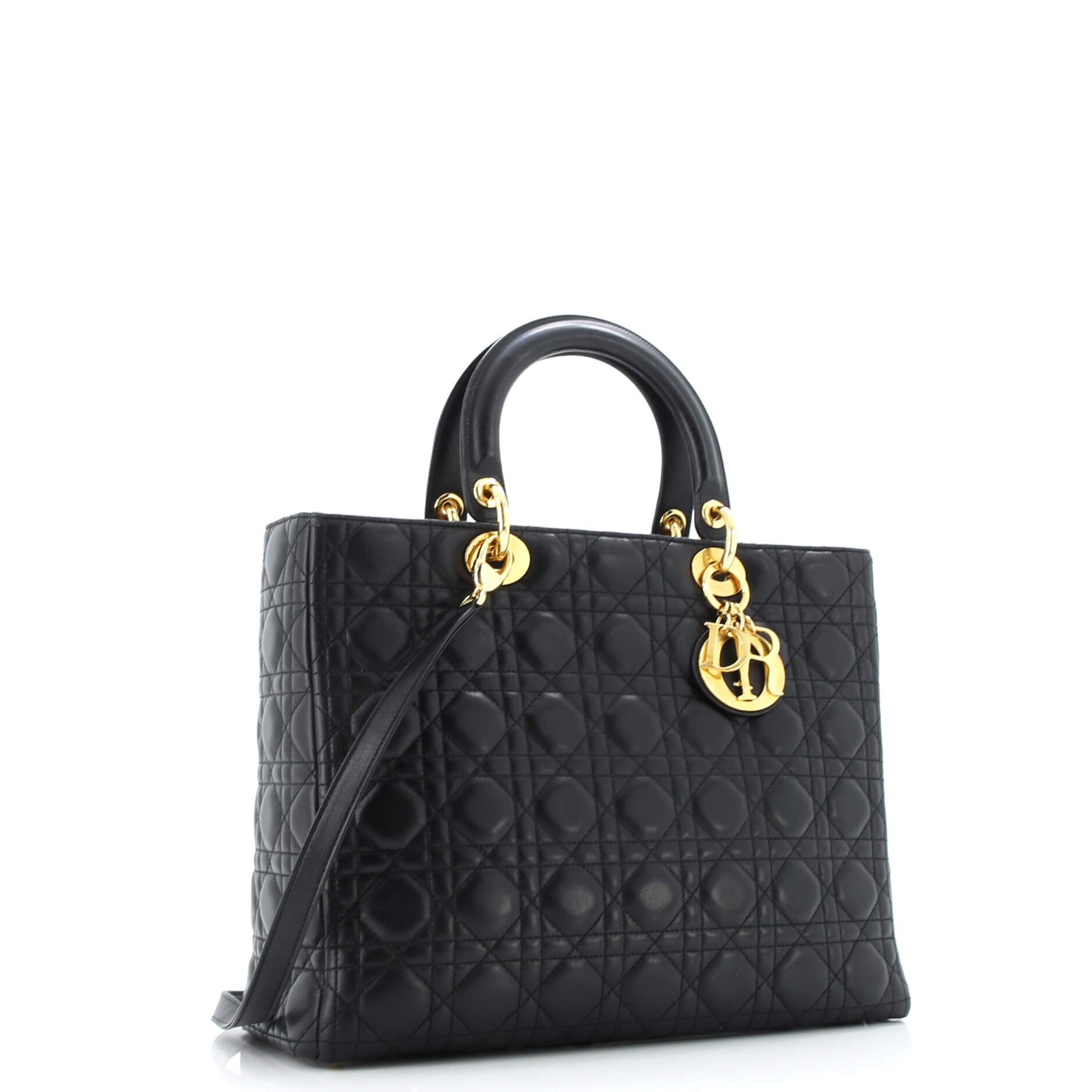 Vintage Lady Dior Bag Cannage Quilt Lambskin Large
