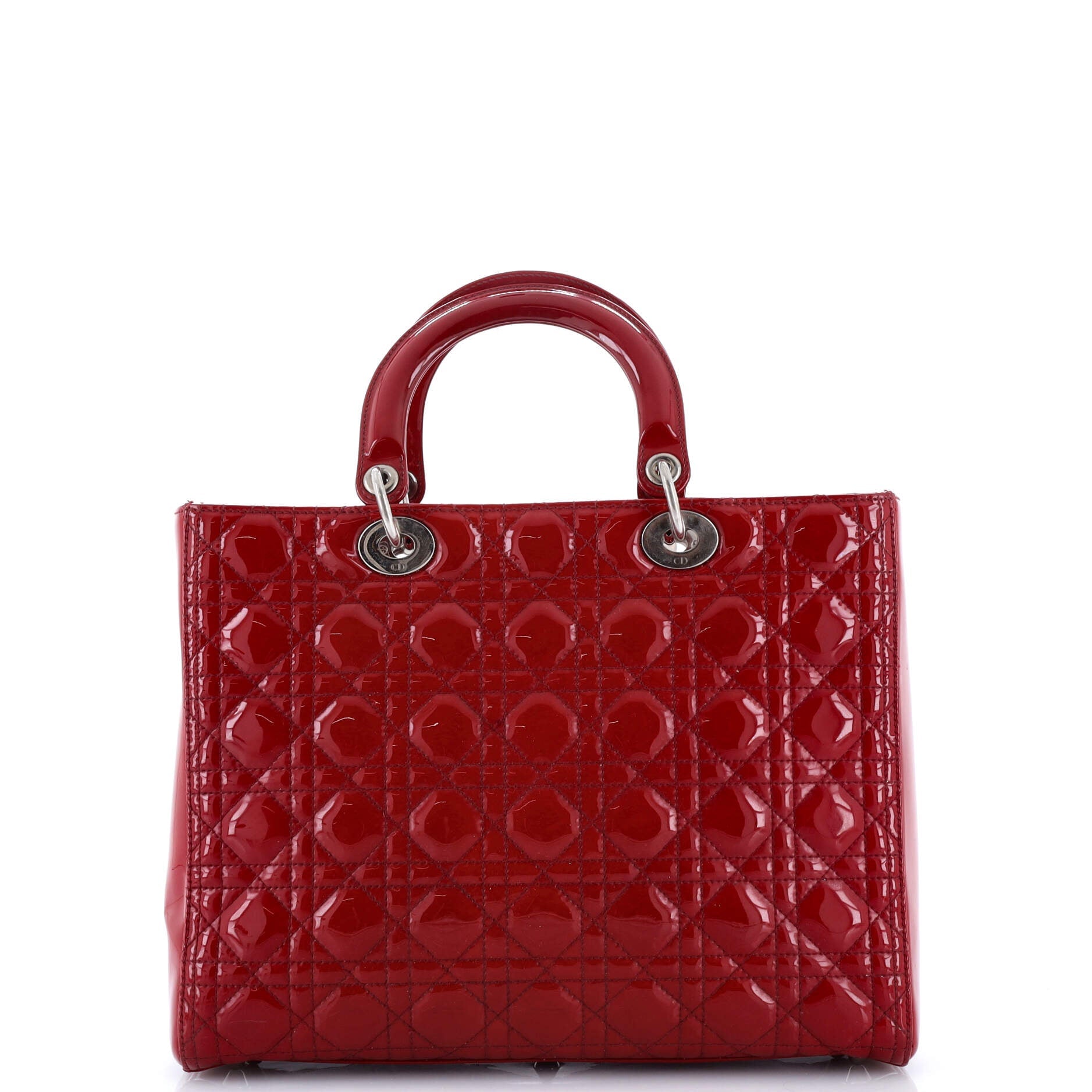 Lady Dior Bag Cannage Quilt Patent Large