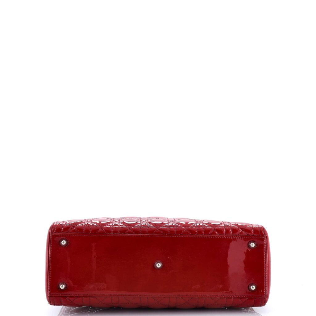 Lady Dior Bag Cannage Quilt Patent Large