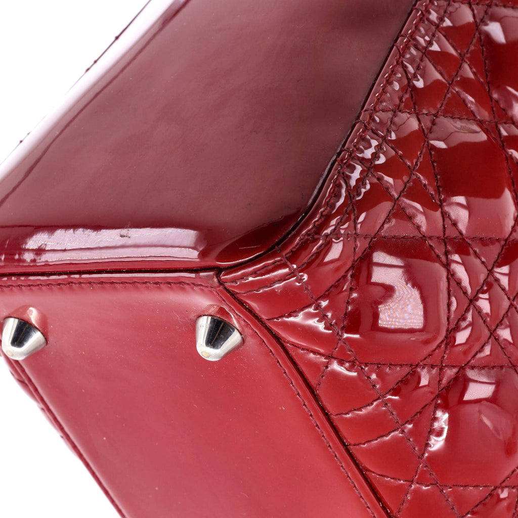 Lady Dior Bag Cannage Quilt Patent Large