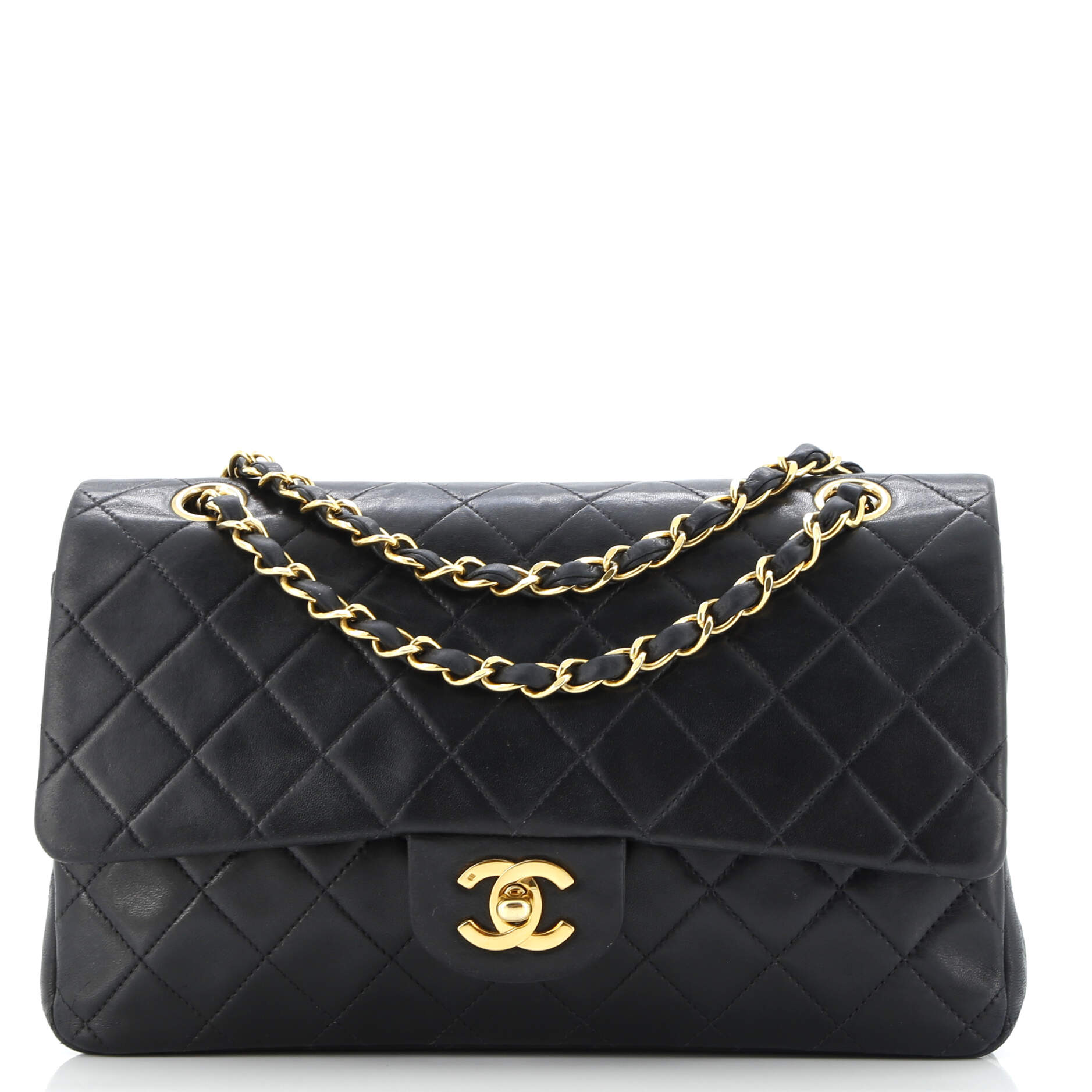 Vintage Classic Double Flap Bag Quilted Lambskin Medium