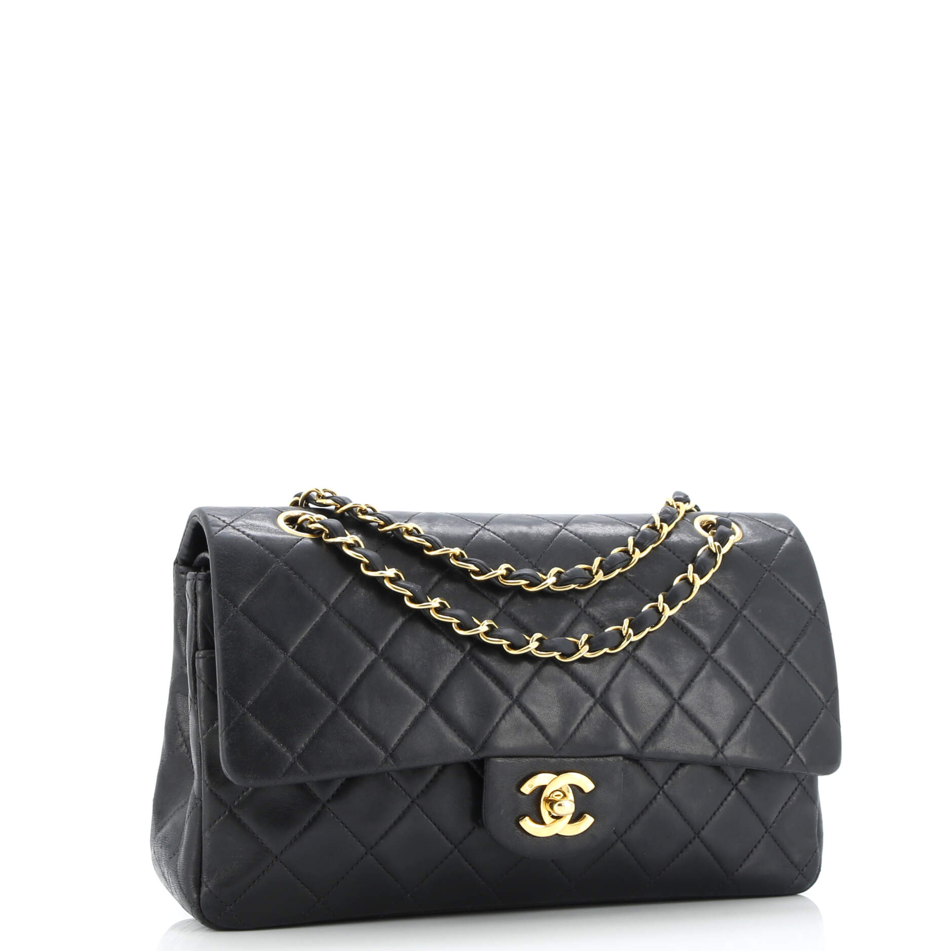 Vintage Classic Double Flap Bag Quilted Lambskin Medium