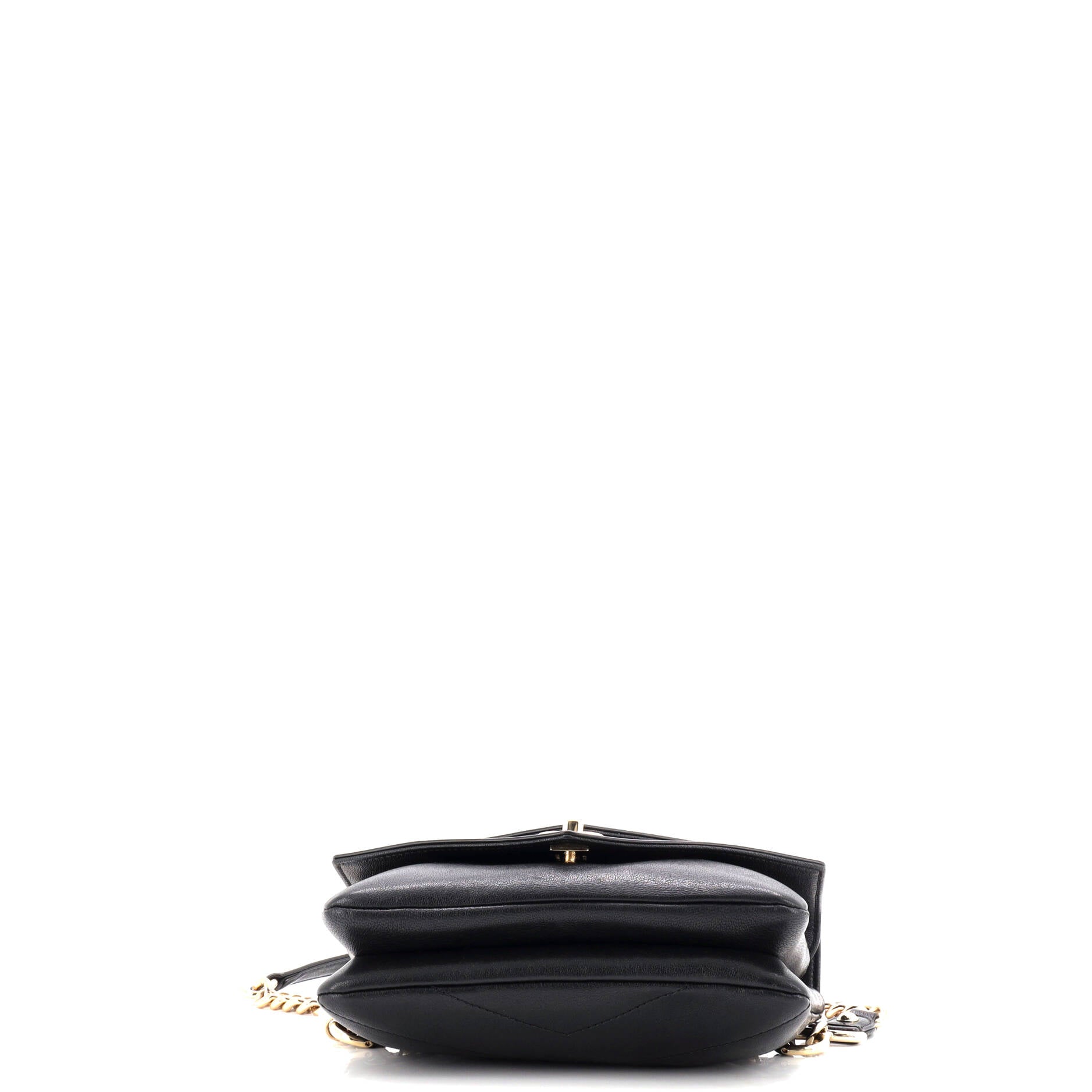 Double Flap Waist Bag Chevron Sheepskin