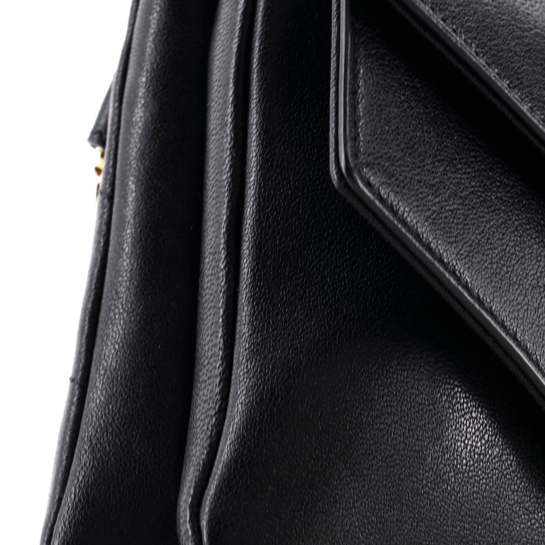Double Flap Waist Bag Chevron Sheepskin