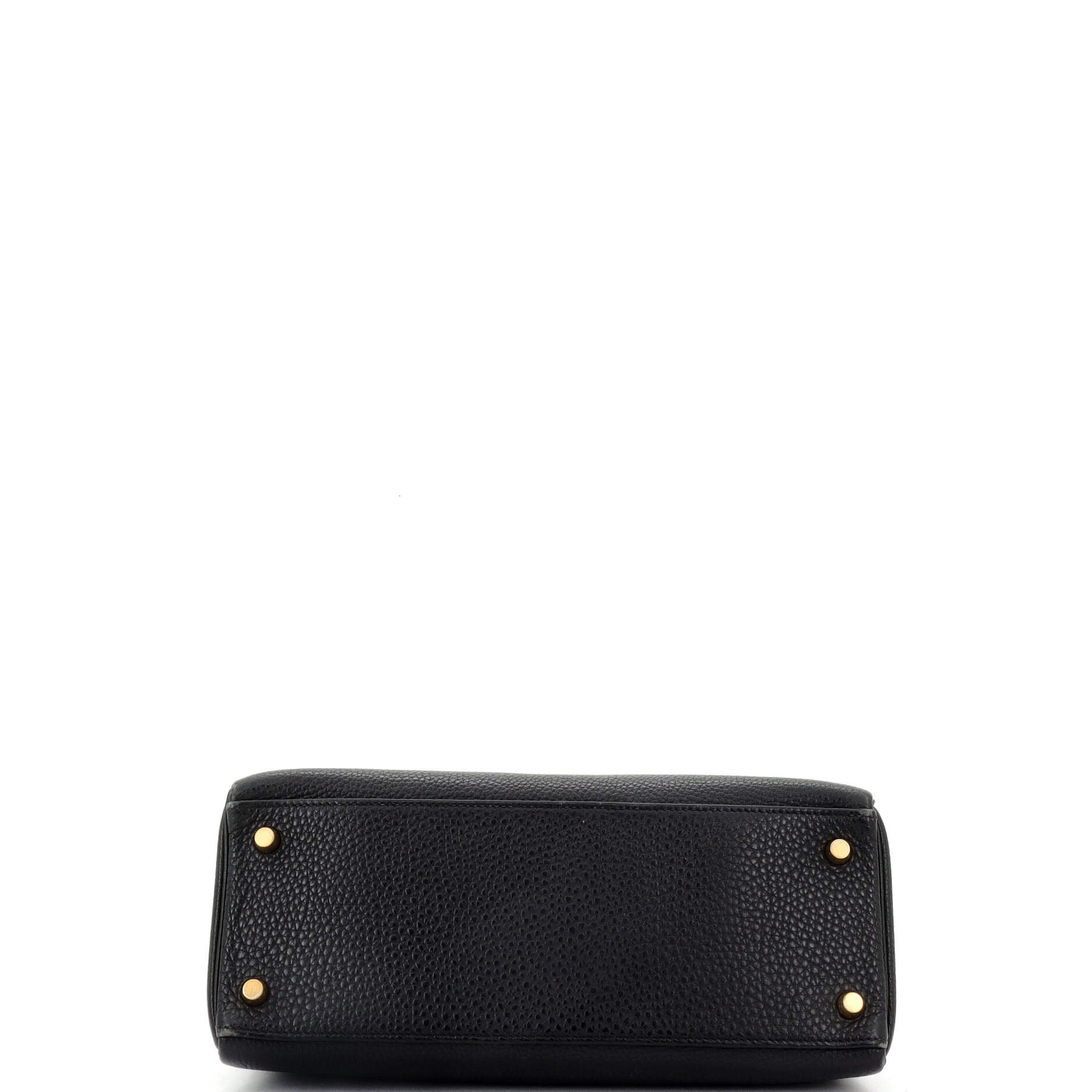 Kelly Handbag Noir Clemence with Gold Hardware 28