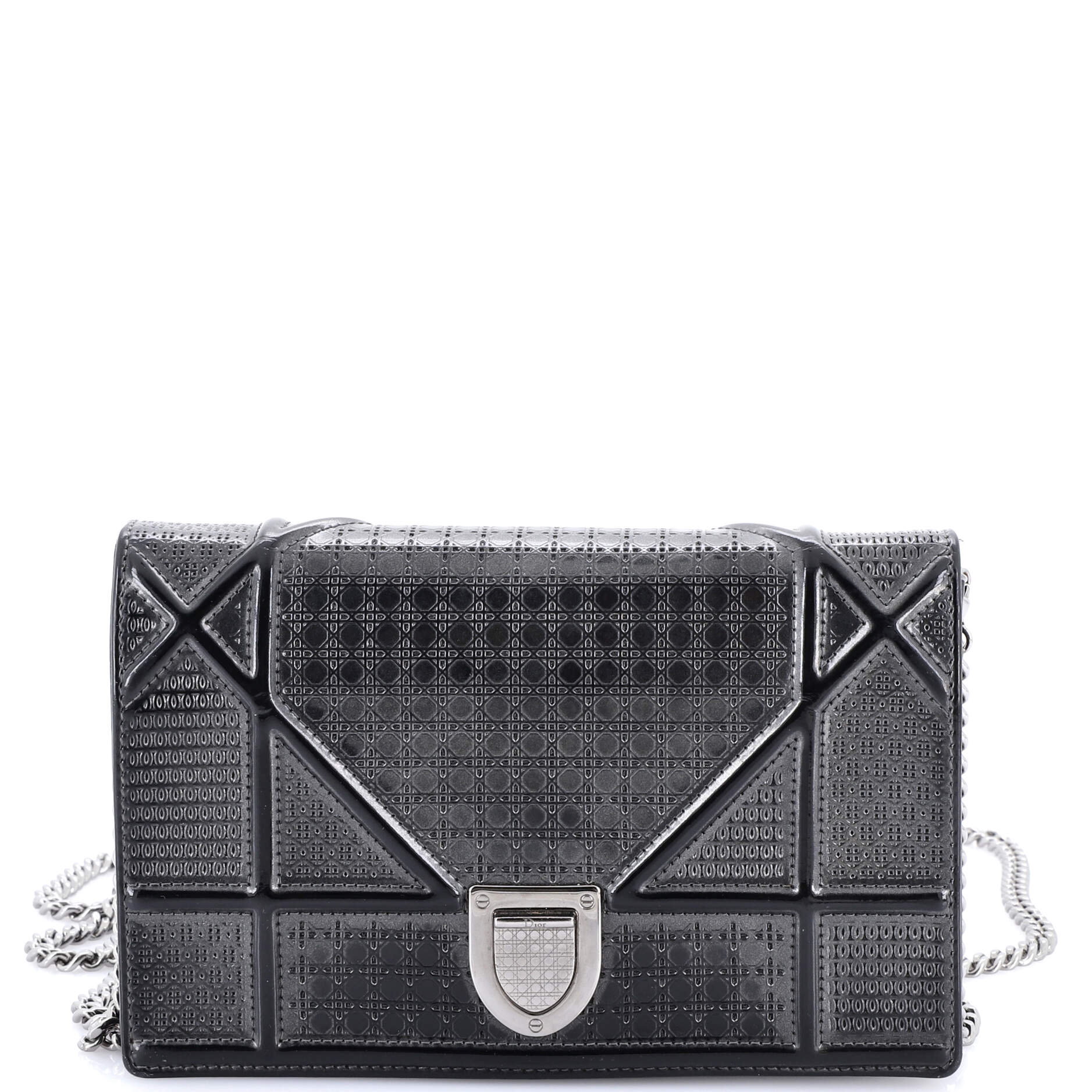 Diorama Wallet on Chain Cannage Embossed Calfskin