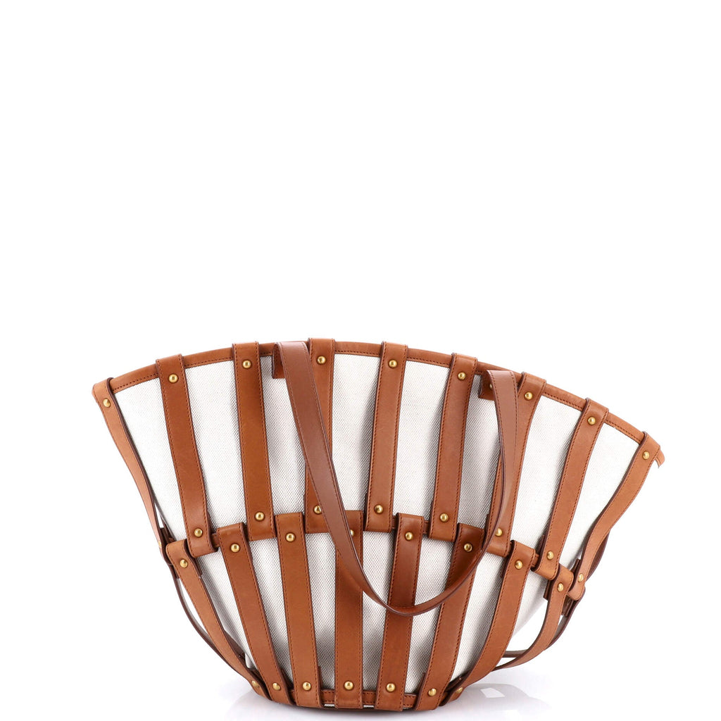 Beatrix Panier Cut Out Tote Canvas with Leather