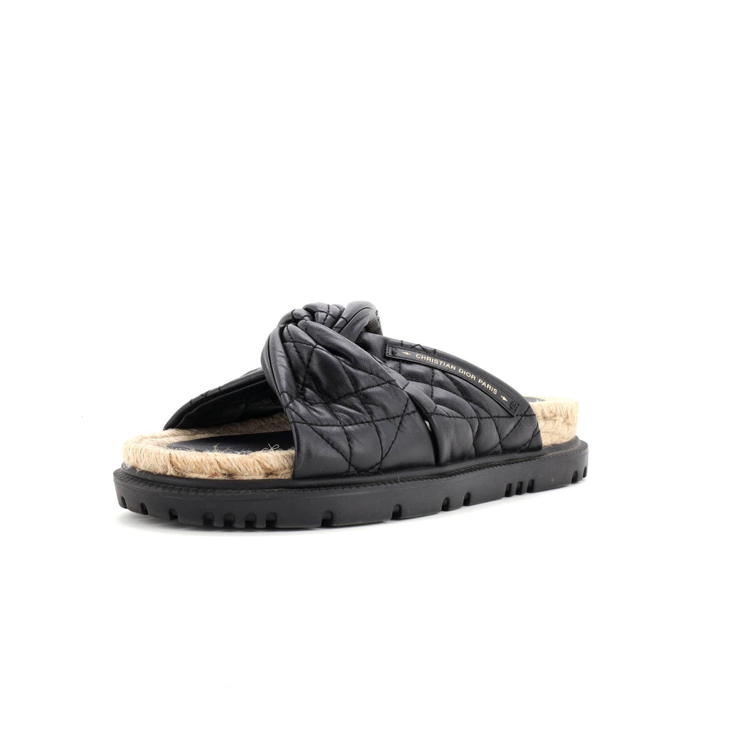 Women's Dtwist Slide Espadrilles Cannage Quilt Leather