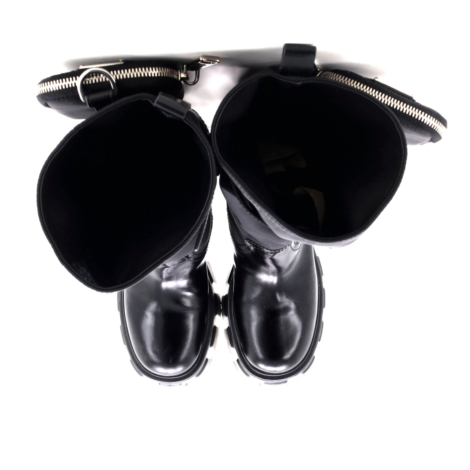 Women's Monolith Knee High Boots Nylon and Leather