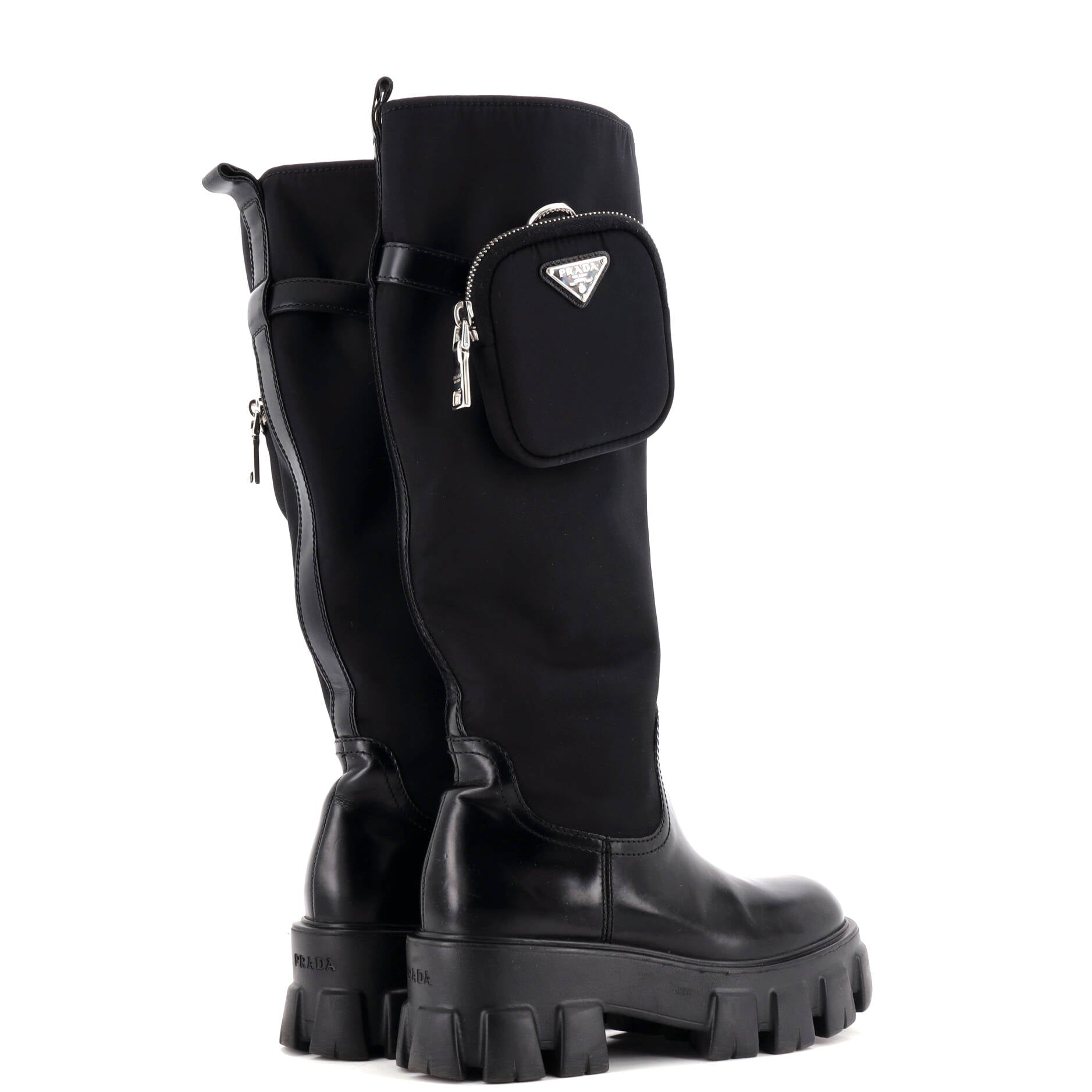 Women's Monolith Knee High Boots Nylon and Leather