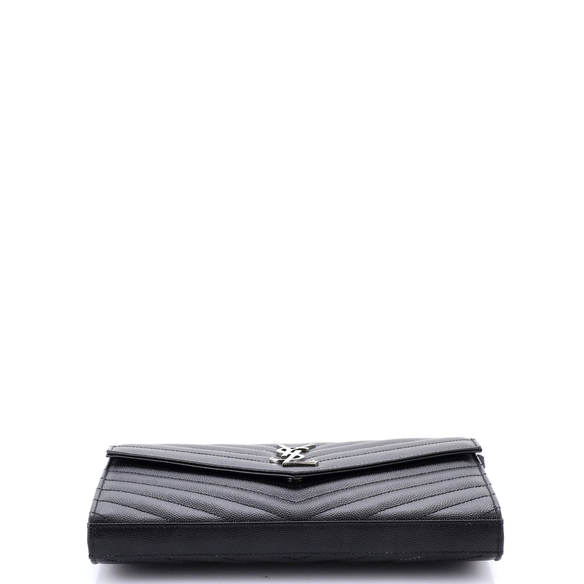 Classic Monogram Wallet on Chain Matelasse Chevron Leather Medium