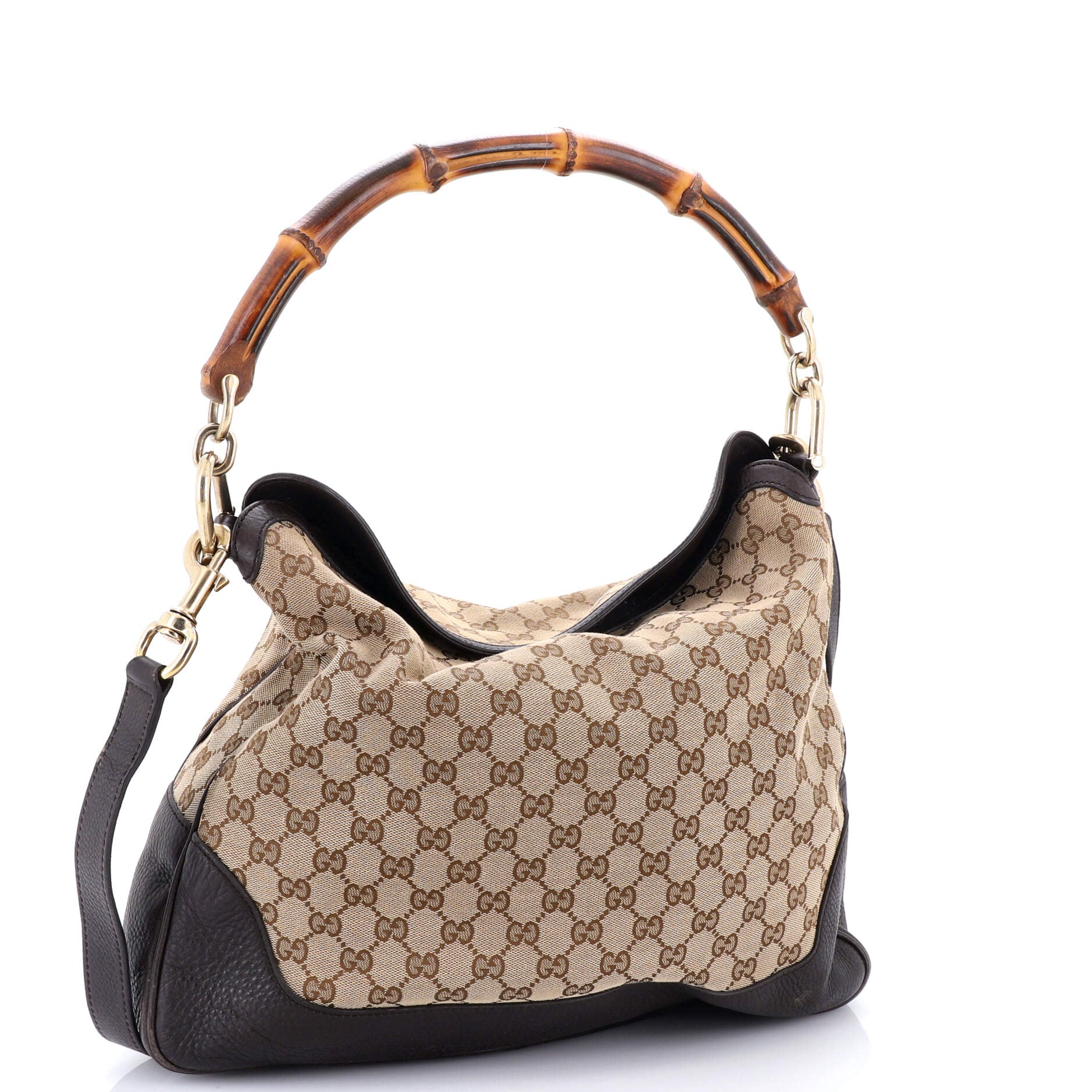 Diana Bamboo Shoulder Bag GG Canvas Medium