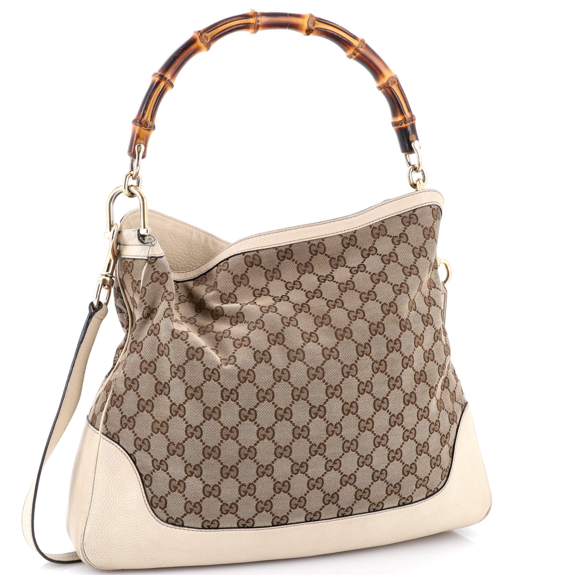 Diana Bamboo Shoulder Bag GG Canvas Medium
