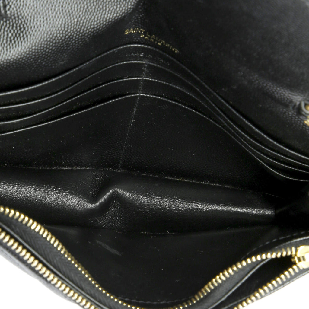 Classic Monogram Wallet on Chain Matelasse Chevron Leather Small