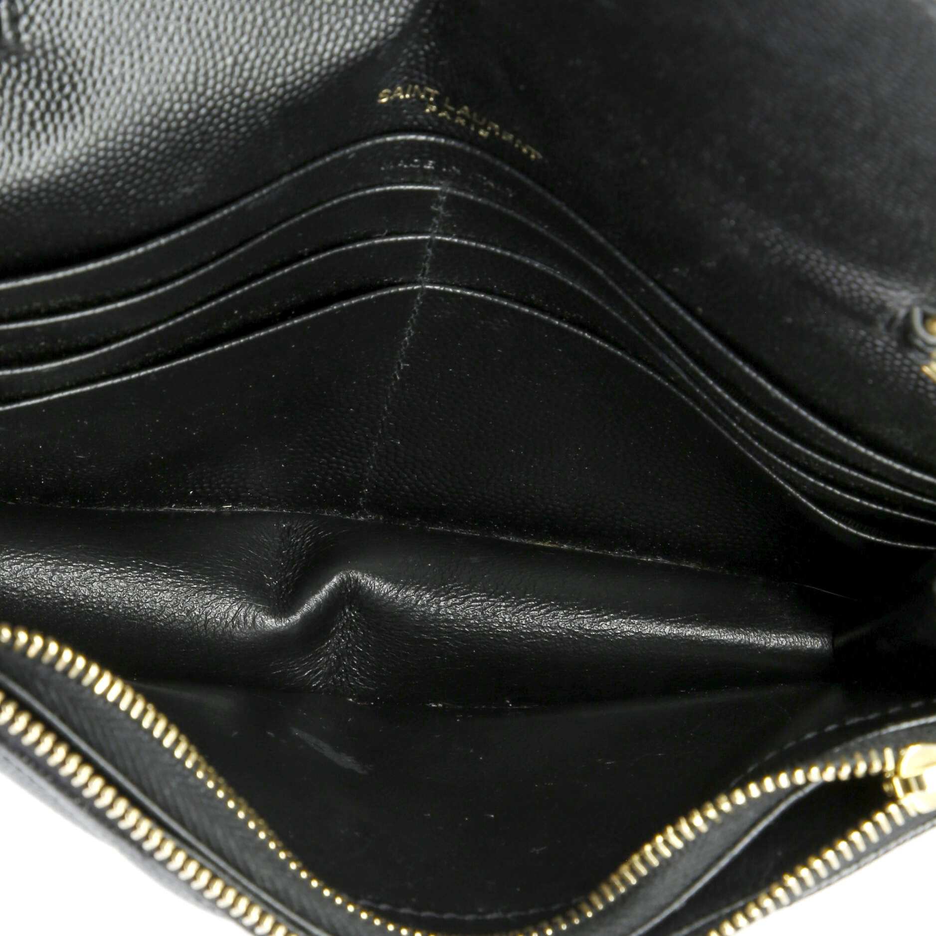 Classic Monogram Wallet on Chain Matelasse Chevron Leather Small