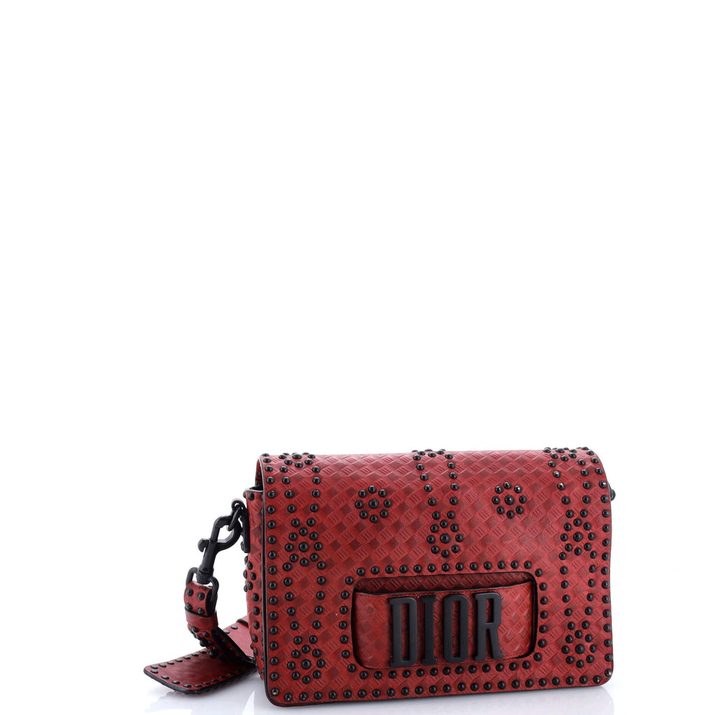 Dio(r)evolution Flap Bag Studded Embossed Leather Medium