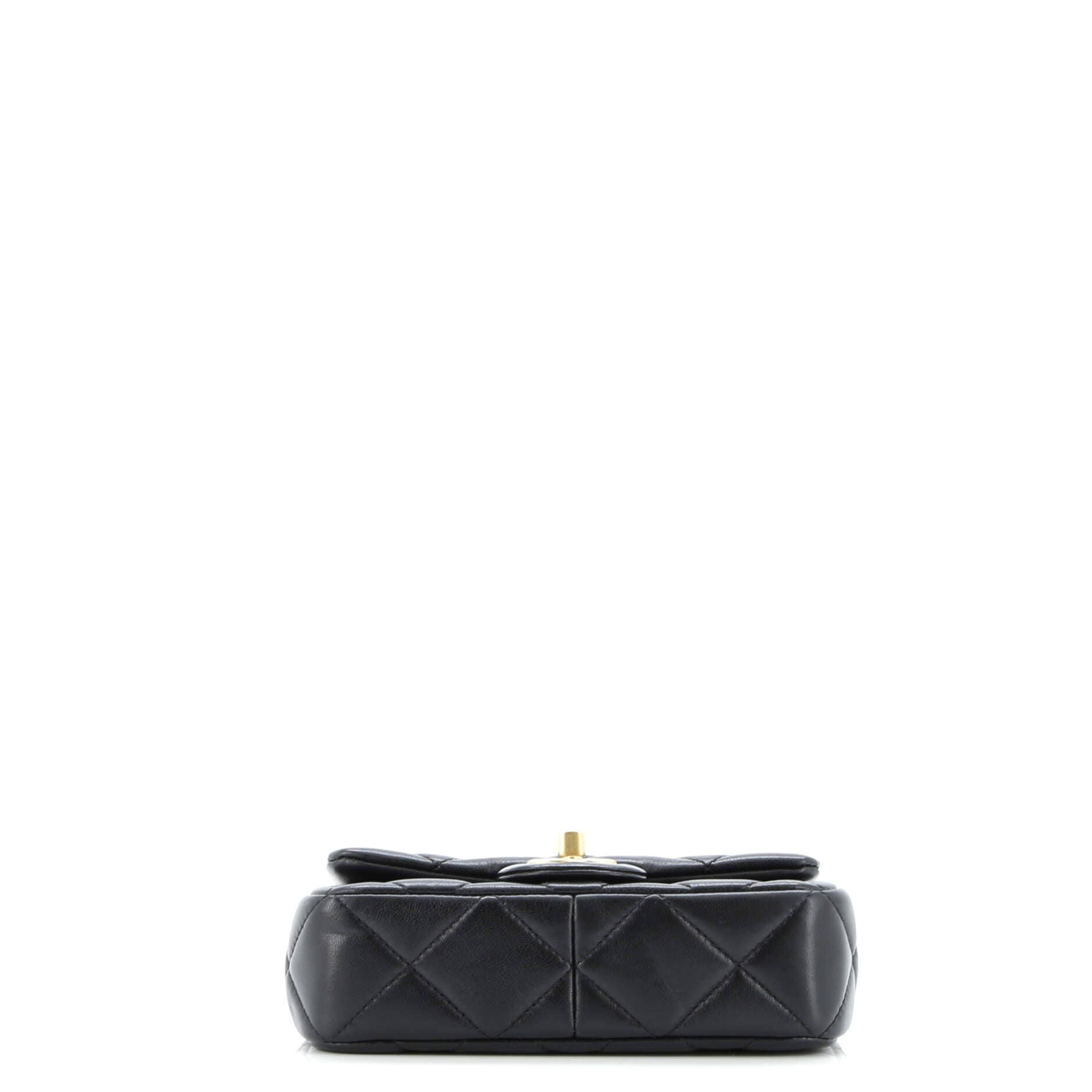 Twin Pearl Adjustable Chain Flap Bag Quilted Lambskin Mini