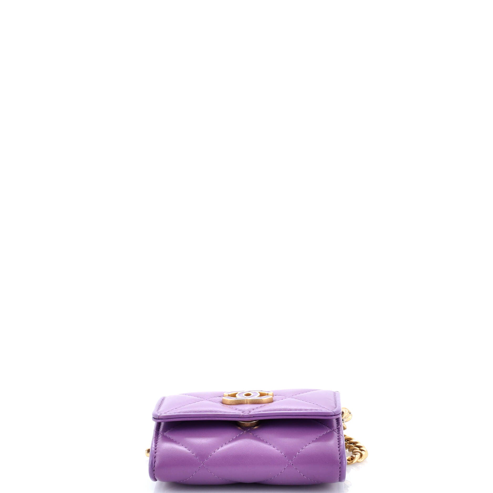 Pending CC Card Holder on Chain Quilted Lambskin