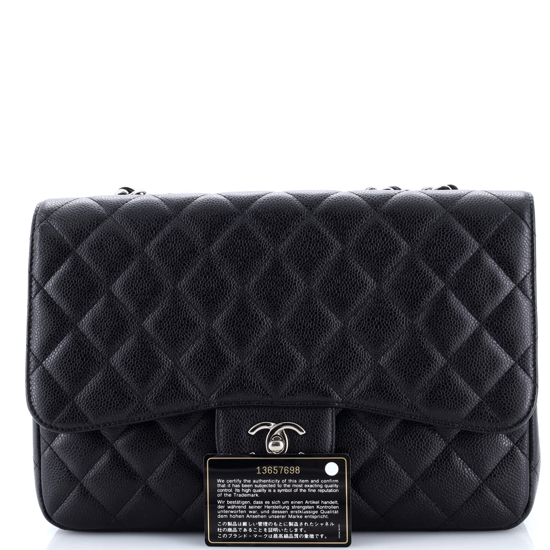 Vintage Classic Single Flap Bag Quilted Caviar Jumbo