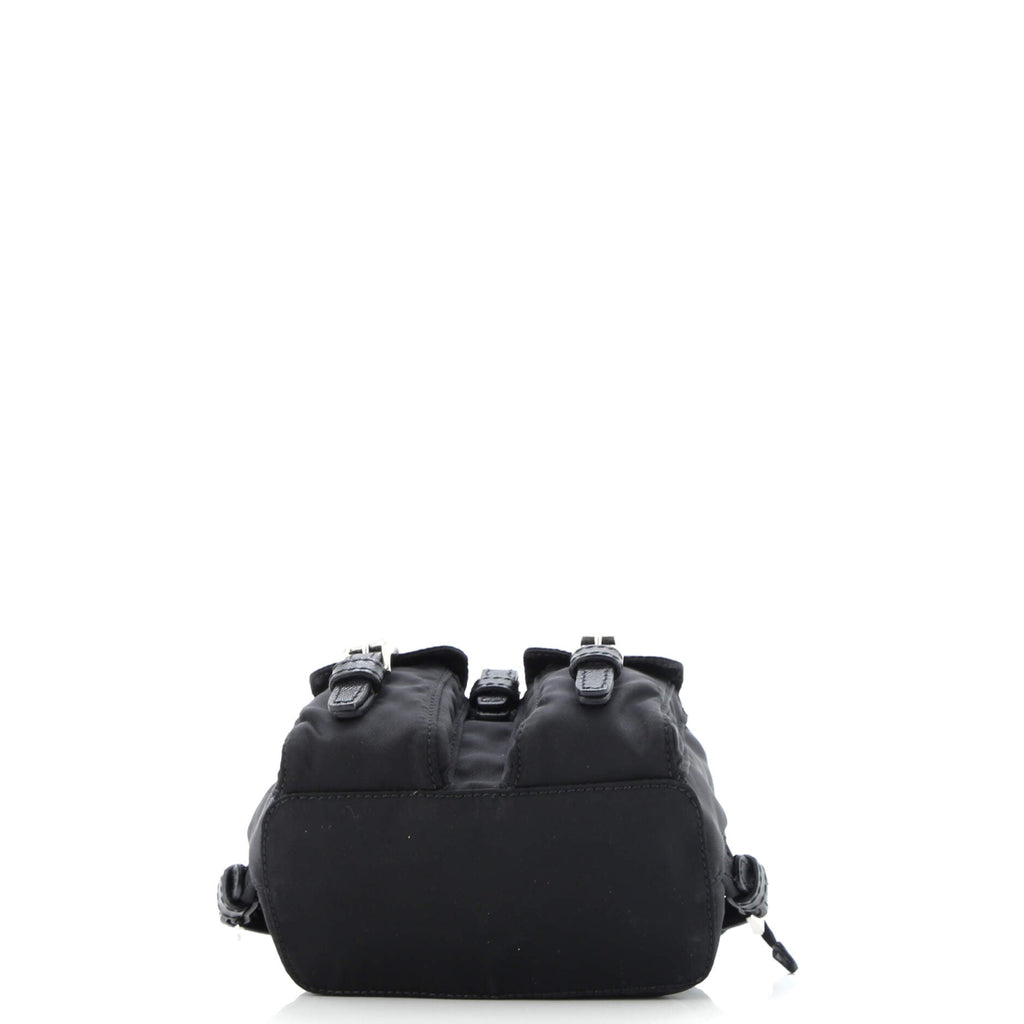 Double Pocket Backpack Chain Shoulder Bag Re-Nylon Mini