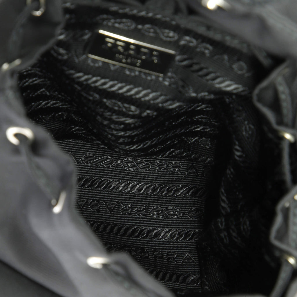 Double Pocket Backpack Chain Shoulder Bag Re-Nylon Mini