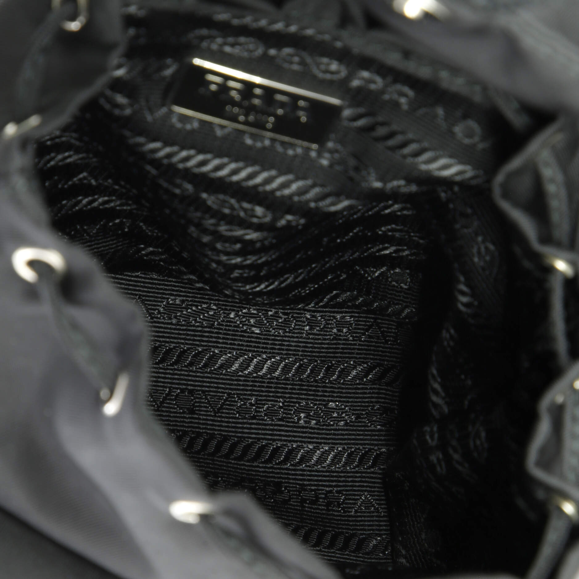 Double Pocket Backpack Chain Shoulder Bag Re-Nylon Mini