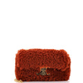 Triomphe Chain Shoulder Bag Shearling Small