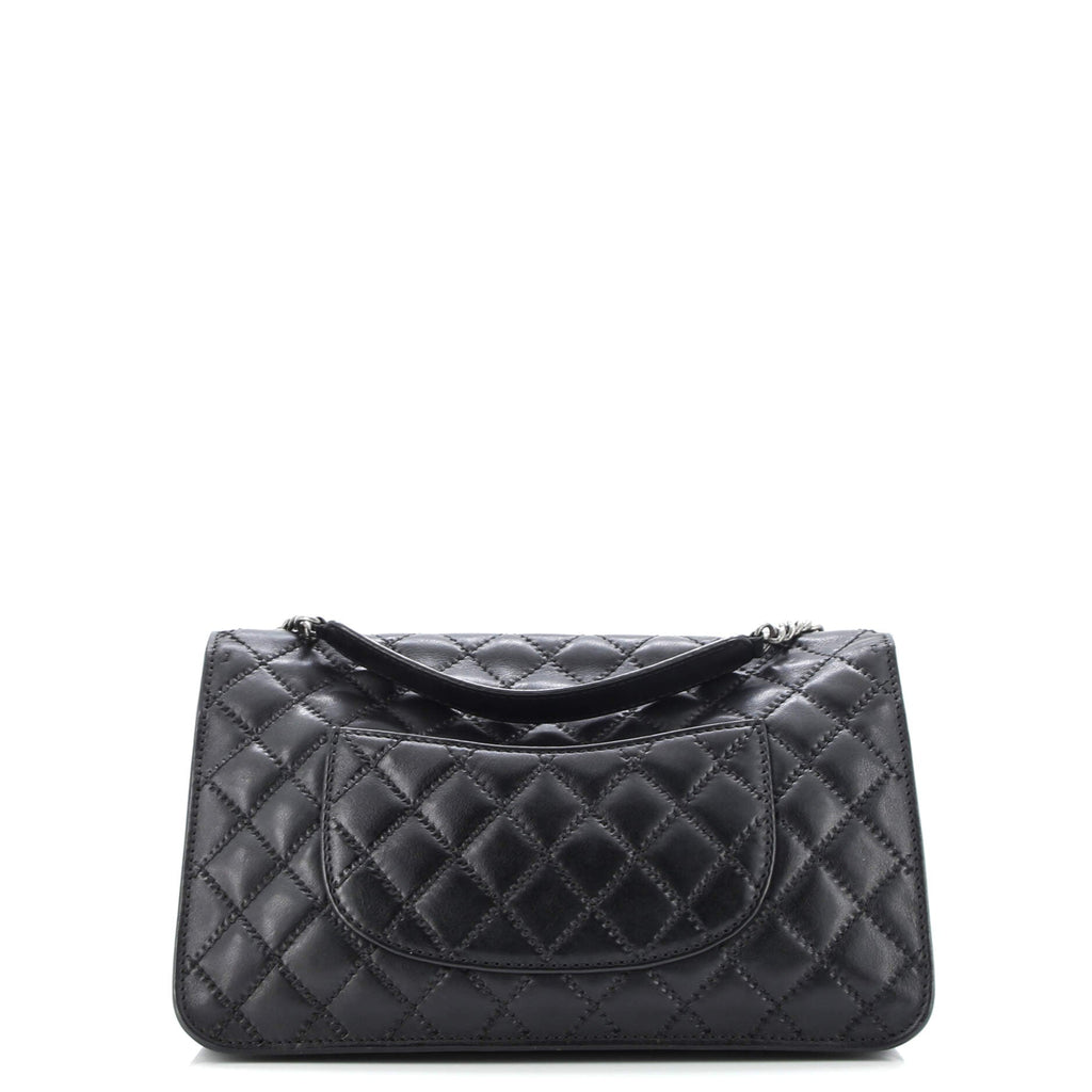 CC Push Lock Flap Bag Stitched Calfskin Jumbo