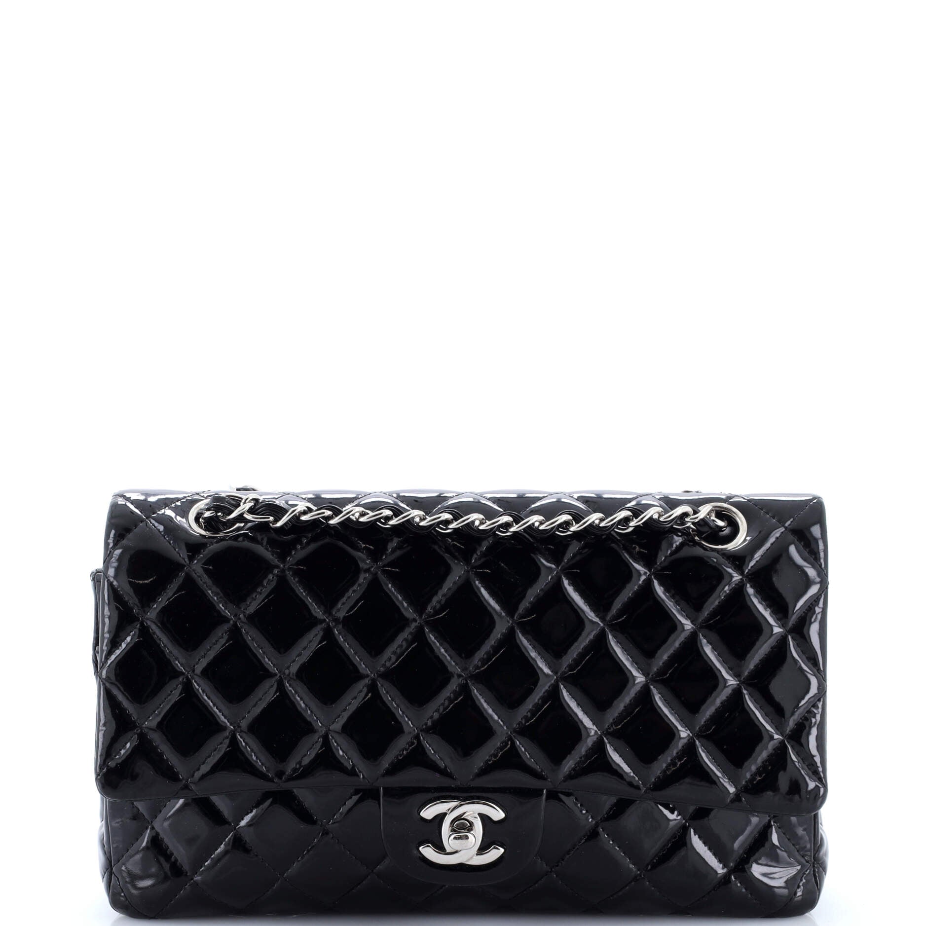 Classic Double Flap Bag Quilted Patent Medium