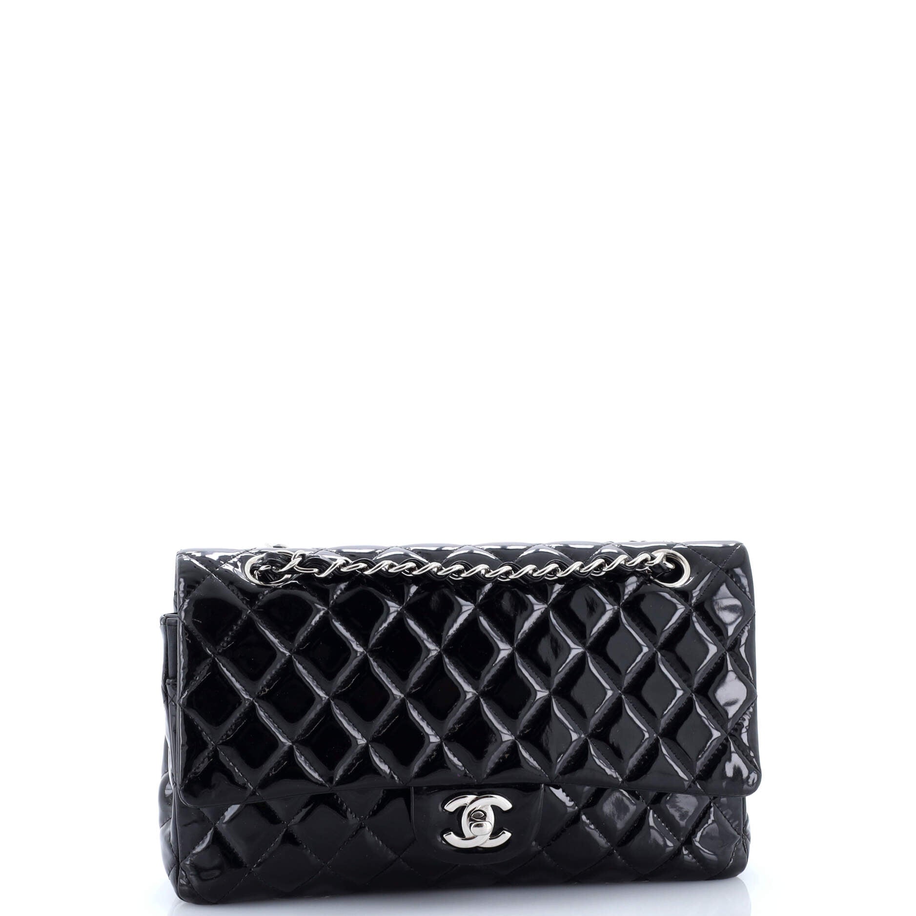 Classic Double Flap Bag Quilted Patent Medium