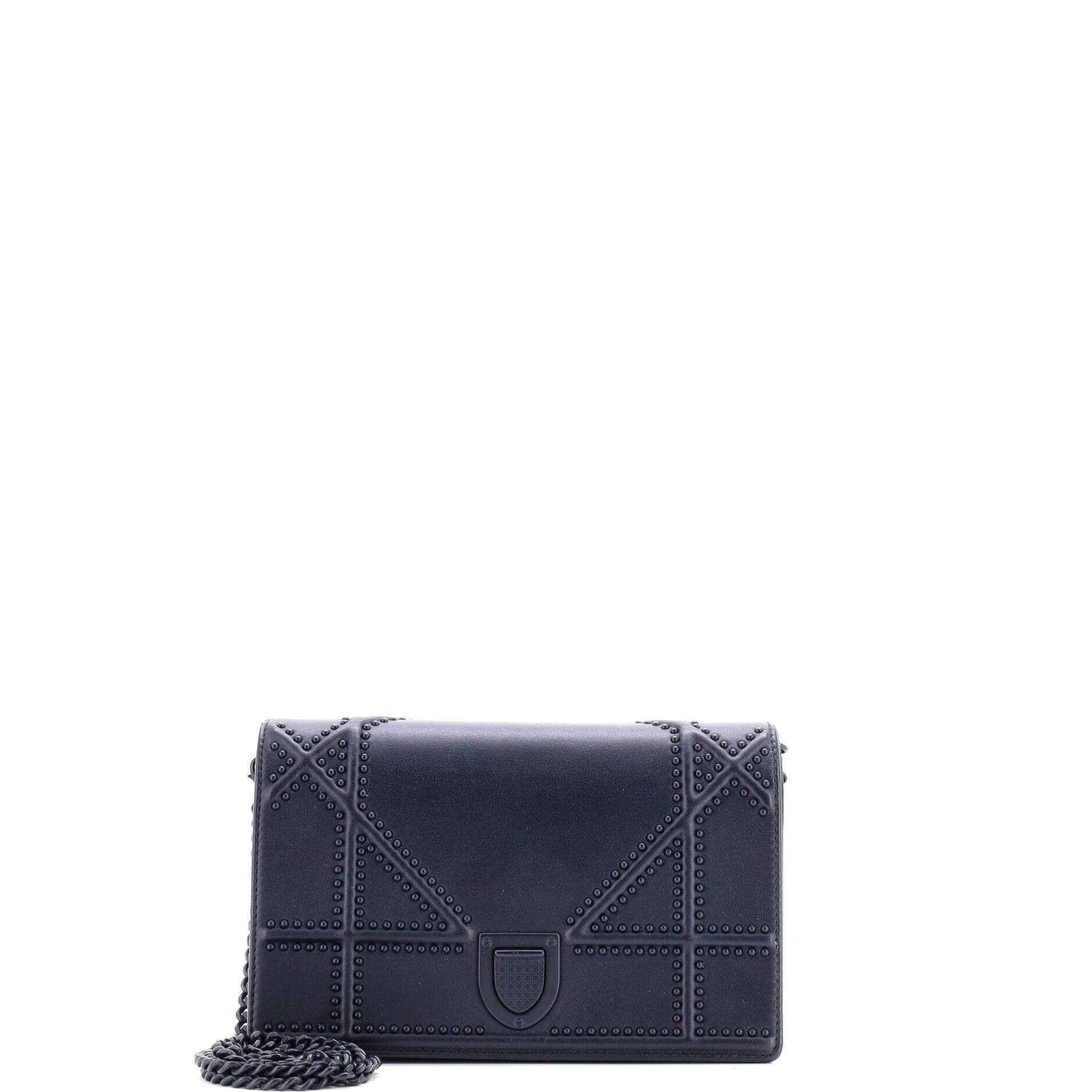 Diorama Wallet on Chain Studded Leather