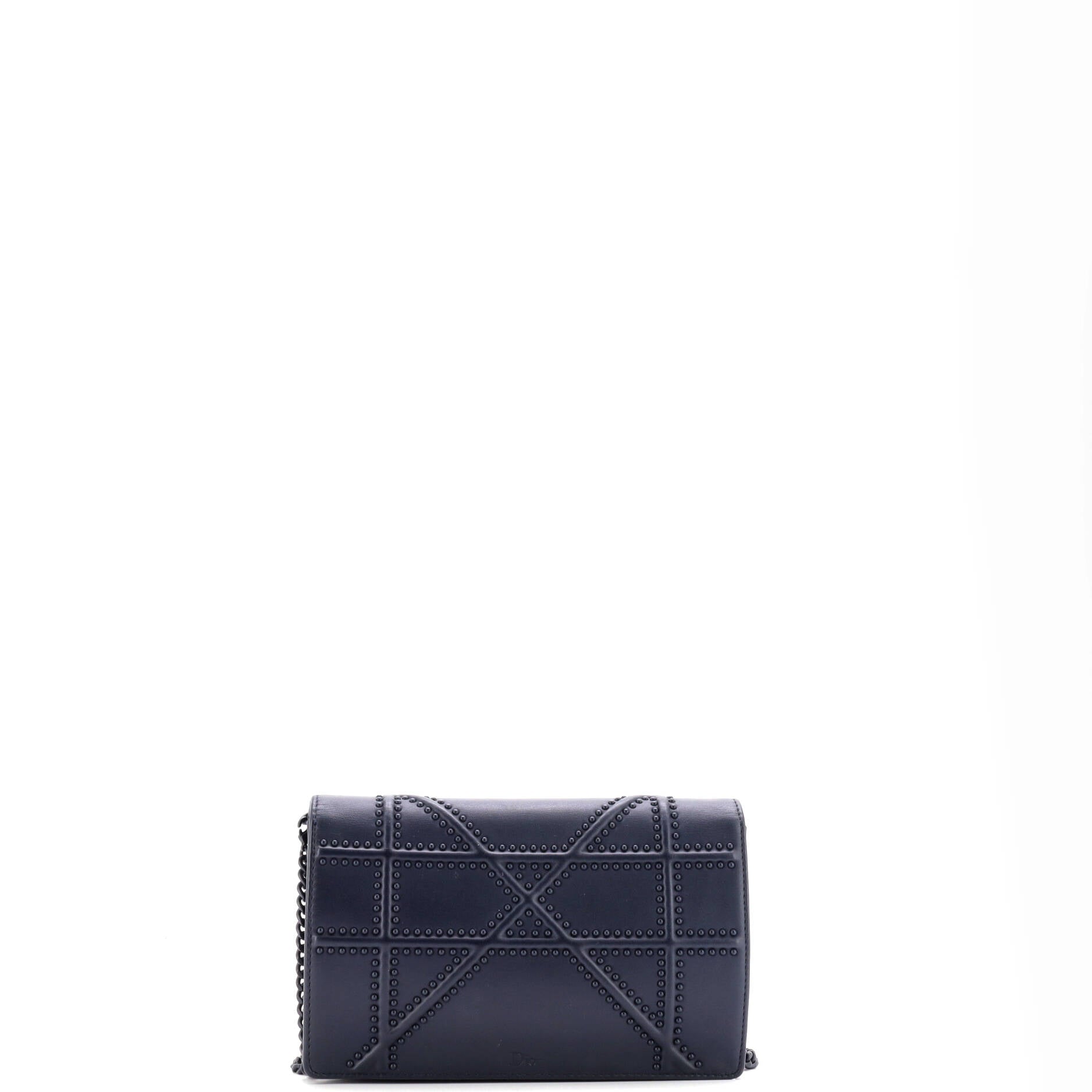 Diorama Wallet on Chain Studded Leather