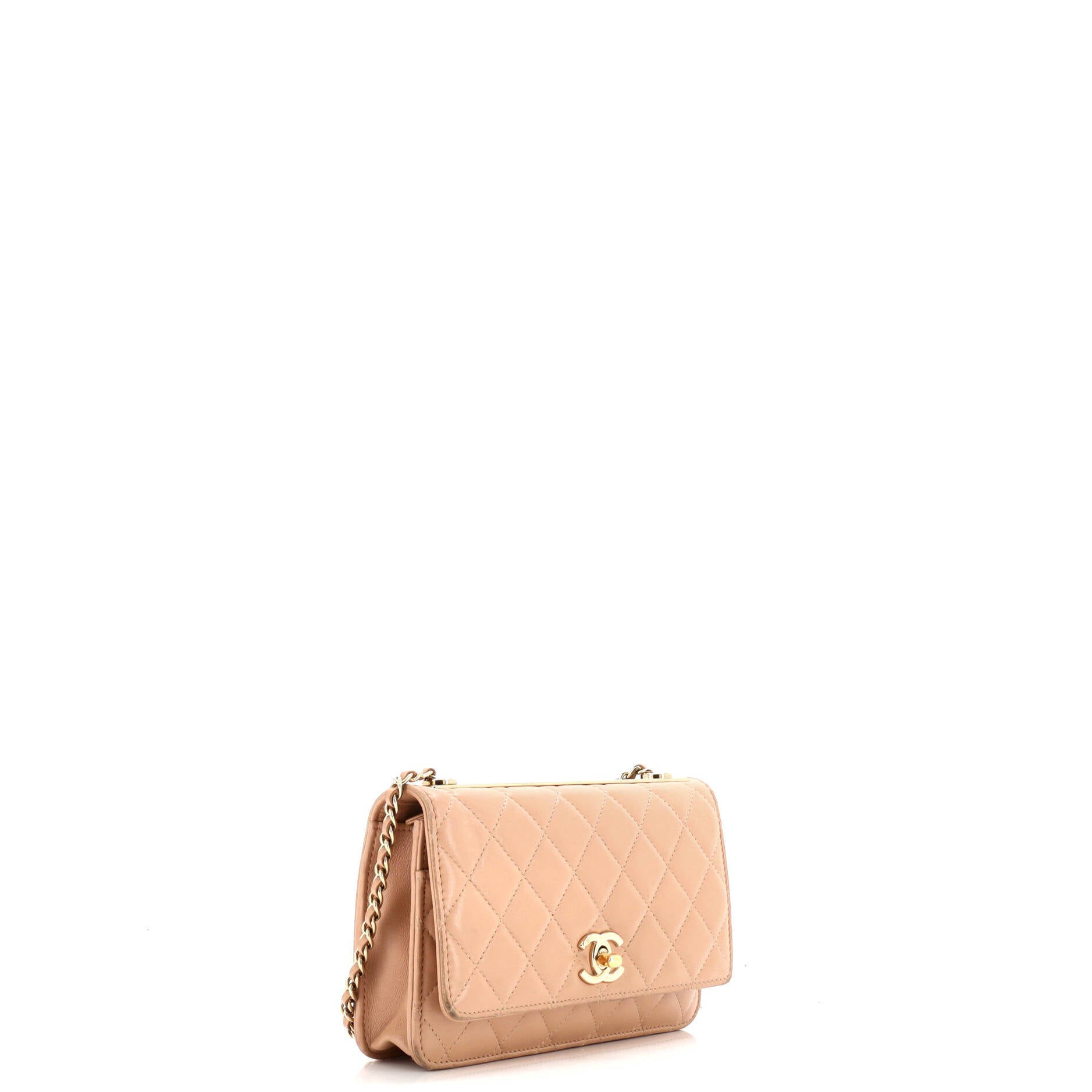 Trendy CC Wallet on Chain Quilted Lambskin