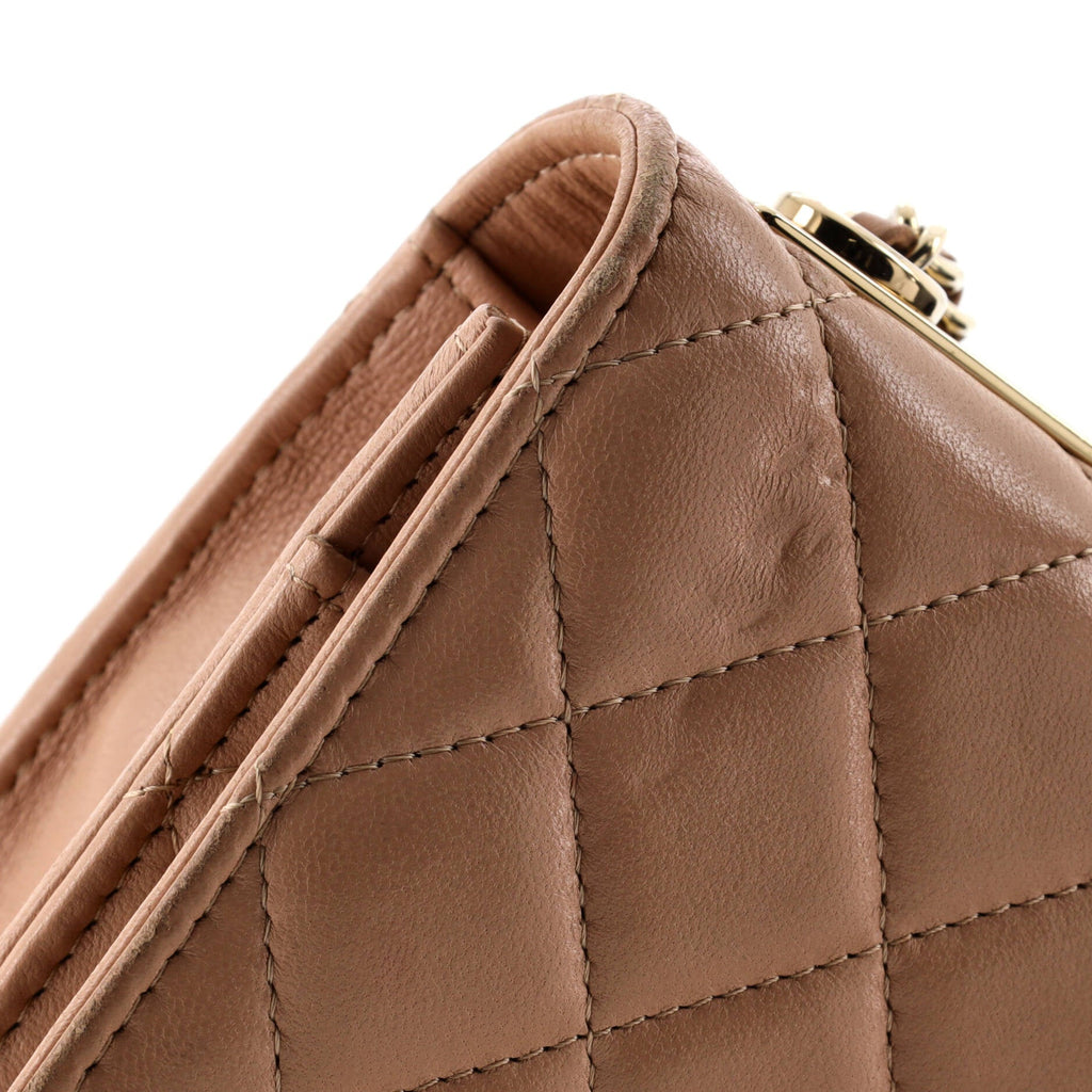 Trendy CC Wallet on Chain Quilted Lambskin