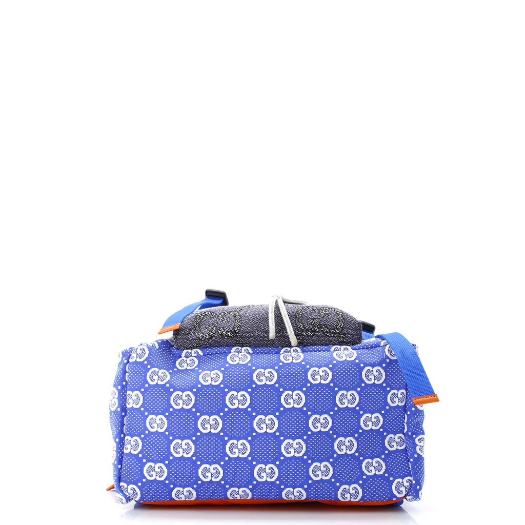 Panelled Double Buckle Backpack GG Jacquard Nylon and Rubber Large