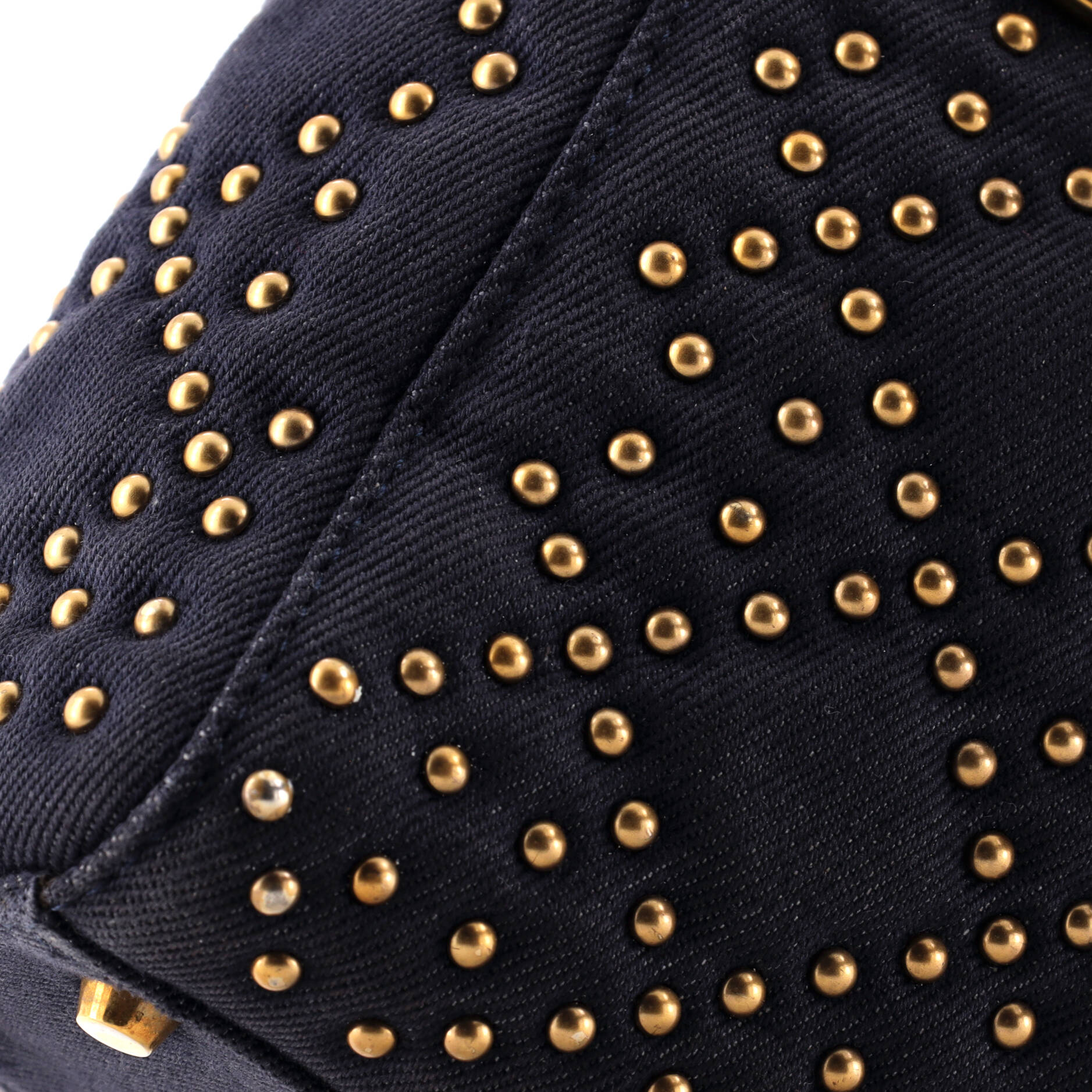 Supple Lady Dior Bag Cannage Studded Denim Mini