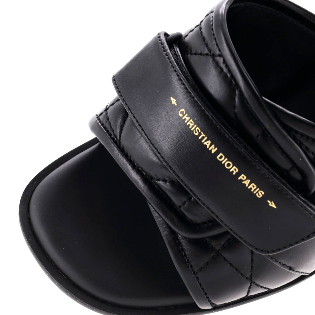Women's Dio(r)evolution Heeled Slide Sandals Cannage Quilt Leather