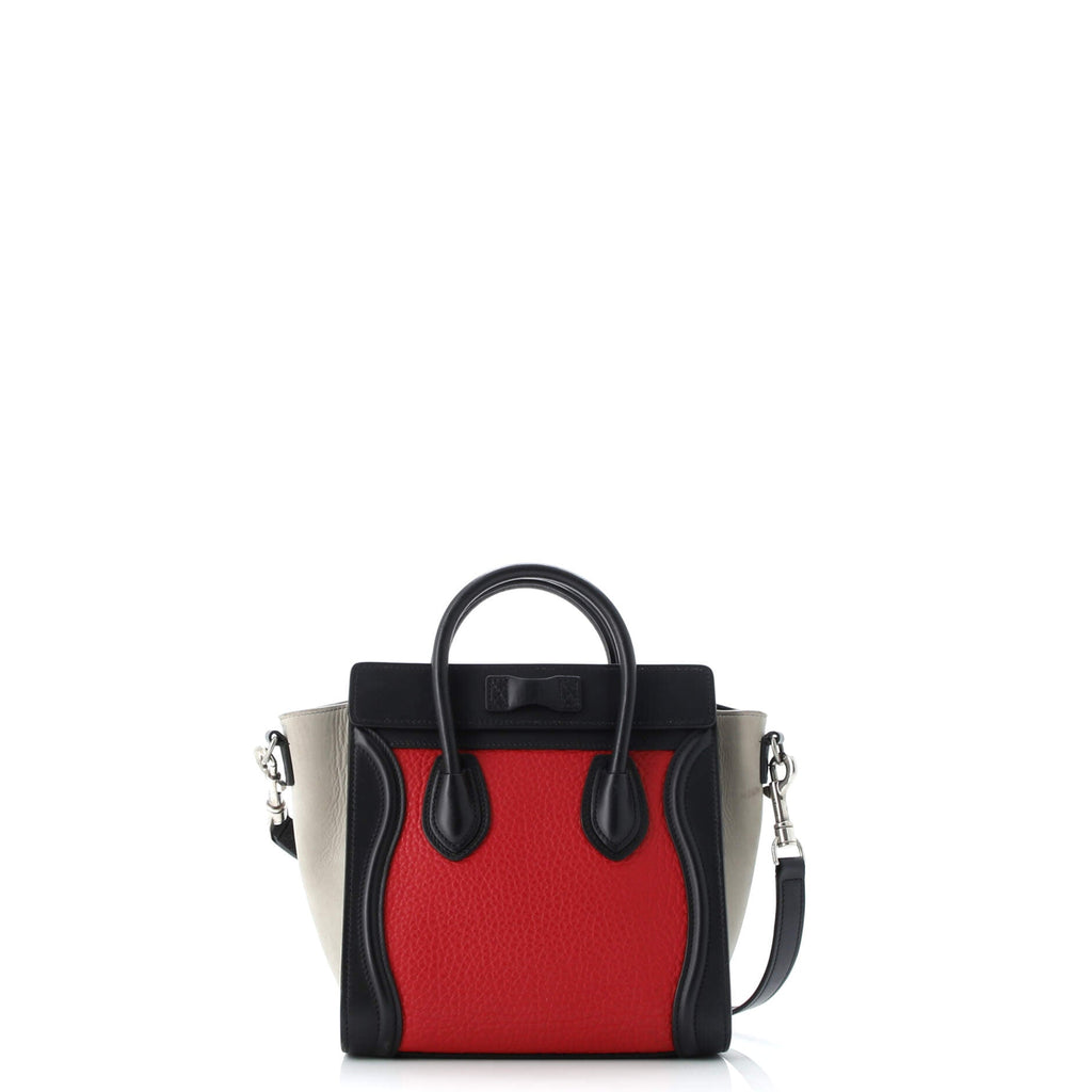 Tricolor Luggage Bag Leather Nano