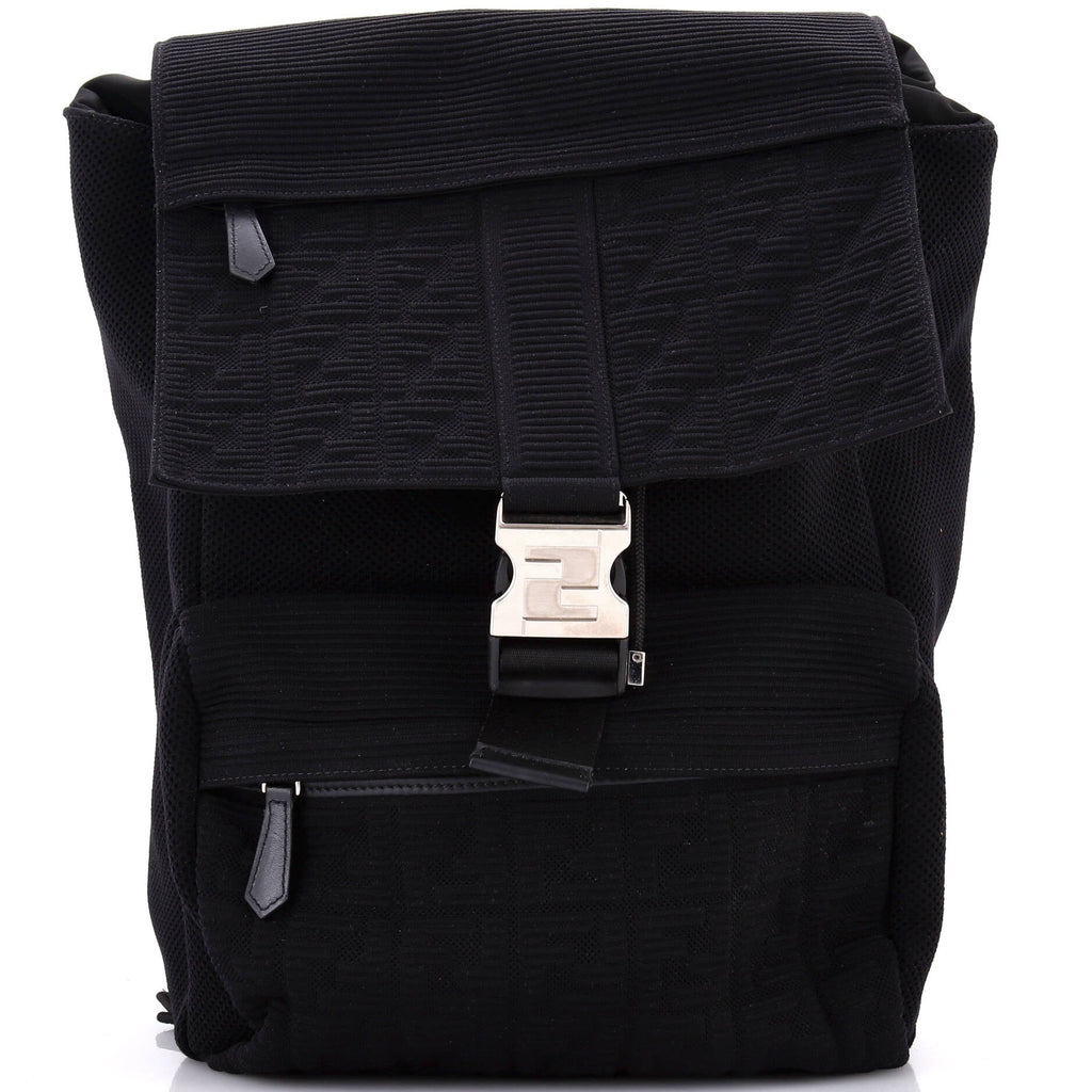 Fendiness Backpack Zucca Jacquard and Mesh Medium