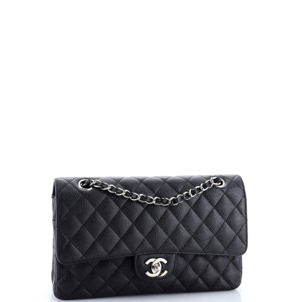 Classic Double Flap Bag Quilted Caviar Medium