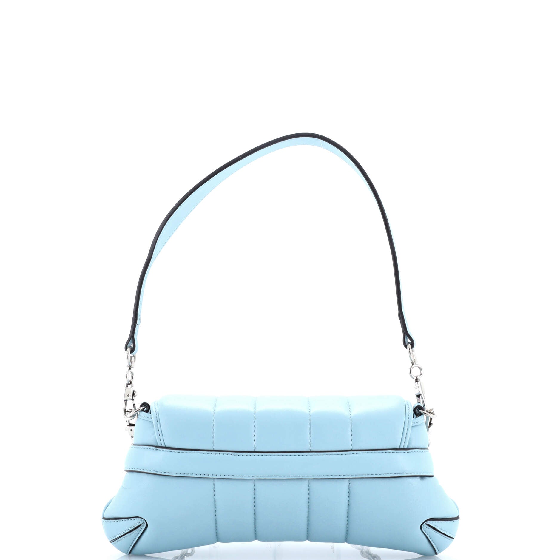 Horsebit Chain Shoulder Bag Vertical Quilted Leather Small