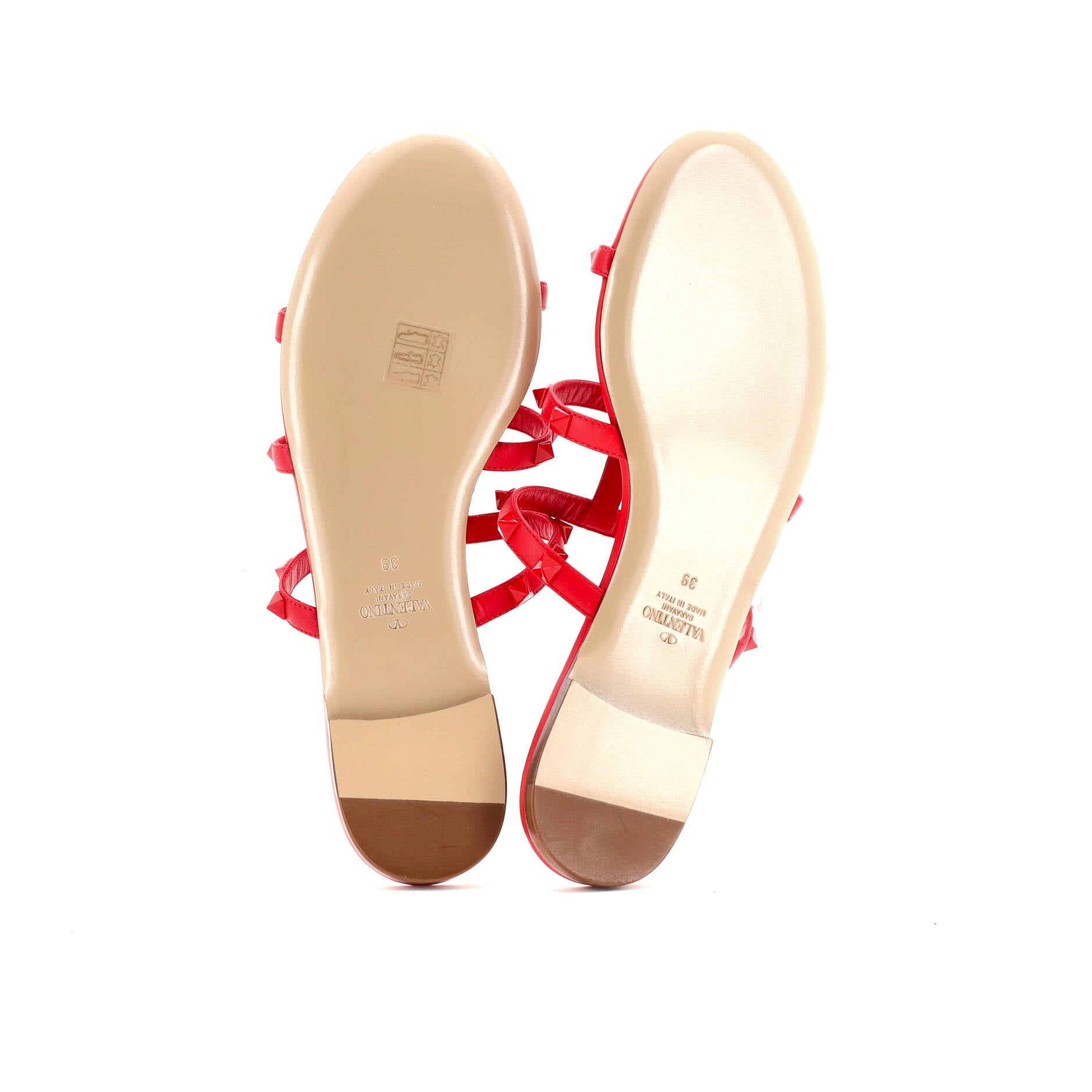 Women's Multi Strap Rockstud Flat Sandals Leather