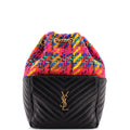 Joe Backpack Matelasse Chevron Leather with Tweed