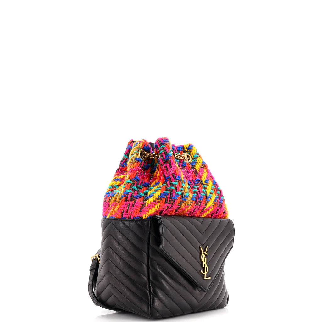 Joe Backpack Matelasse Chevron Leather with Tweed