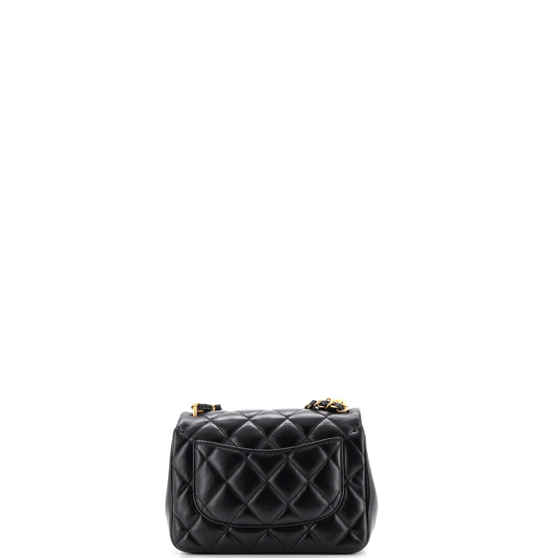 Pearl Twist Square Flap Bag Quilted Shiny Lambskin Mini